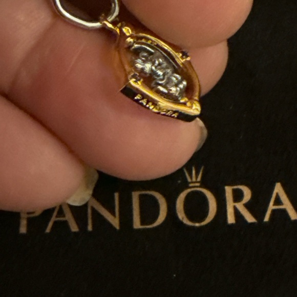 Pandora Gold and Silver Crescent Charm - Picture 3 of 7